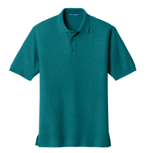 Green polo shirt on a white background