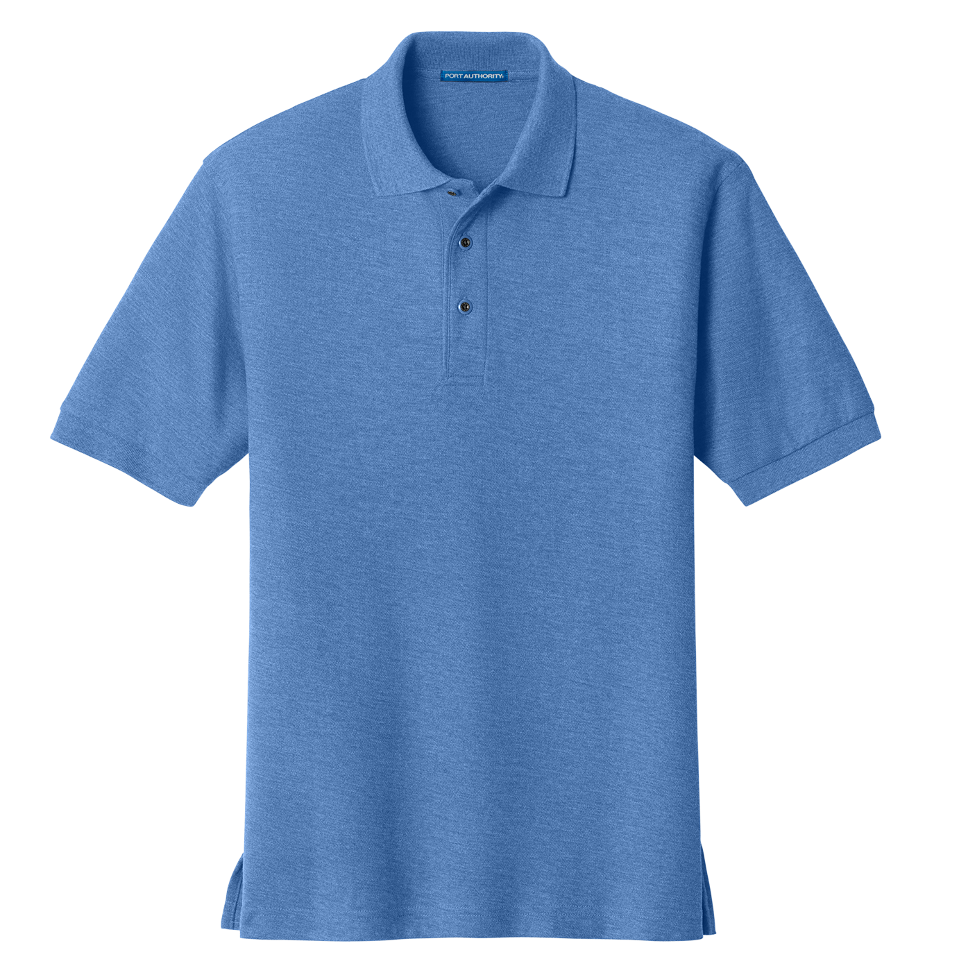 Blue polo shirt on a white background