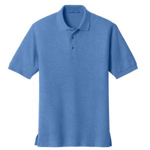 Blue polo shirt on a white background