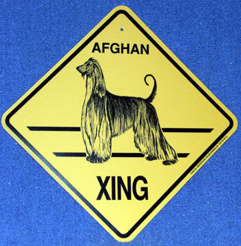 Yellow Xing Crossing Sign - Afghan (2319)
