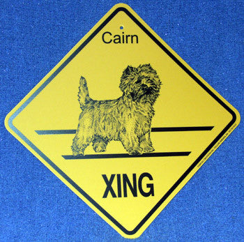 Yellow Xing Crossing Sign - Cairn Terrier (2274)