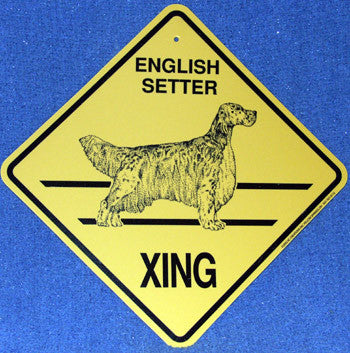 Yellow Xing Crossing Sign - English Setter (KC-2329)
