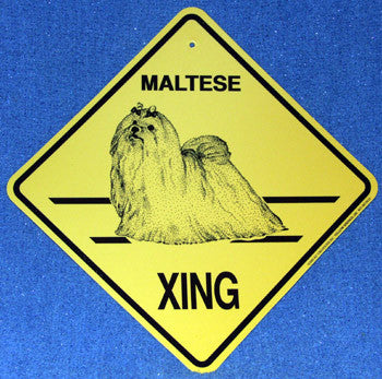 Yellow Xing Crossing Sign - Maltese (2285)