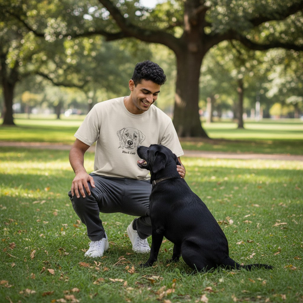 Gr8 Dog Brand Eyes Design Black Labrador Retriever T-Shirt
