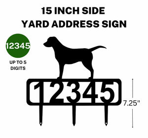 Labrador Yard Address Sign with Stakes and Size Options
