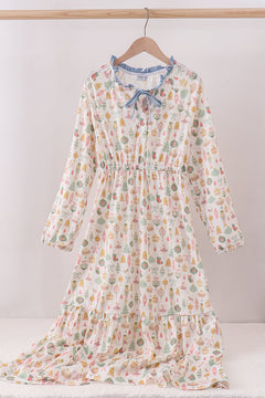 Nutcracker print tiered mom dress