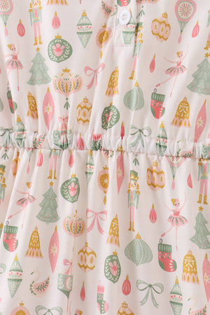 Nutcracker print tiered mom dress