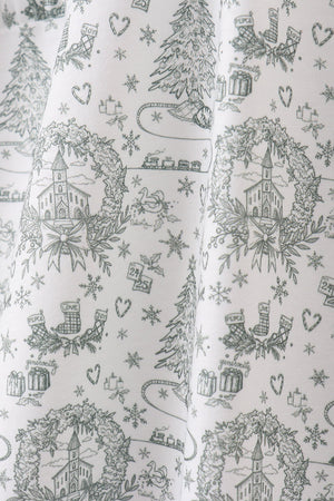 Green christmas tree print mom pajama