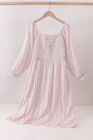 Floral tulip smocked mom dress
