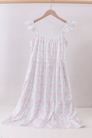 Blue starfish shell tiered women dress