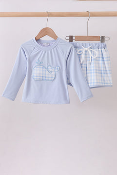 Blue Whale Applique 2pc Swimsuit