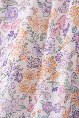 Purple Floral Smocked Bloomer Set