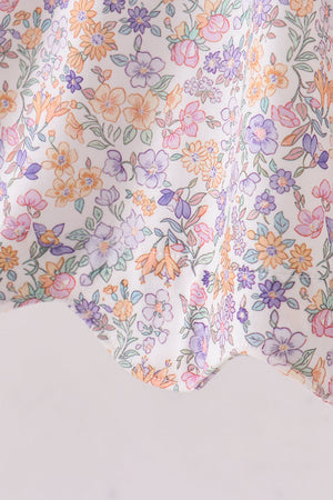Purple Floral Smocked Dress