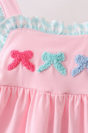 Pink Bow French Knot Bow Dress