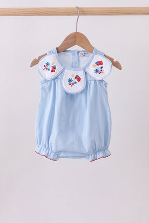 Blue jacquard embroidery bubble