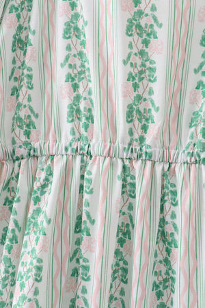 Green floral stripe dress (length 41.33in)