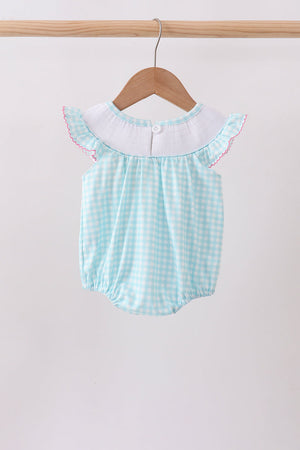 Blue Umbrella Smocked Bubble