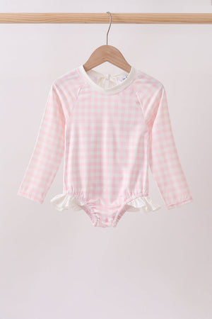 Pink Plaid UPF Rashguard