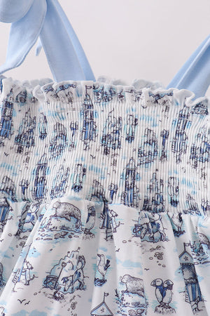 Blue Beach Smocked Dress