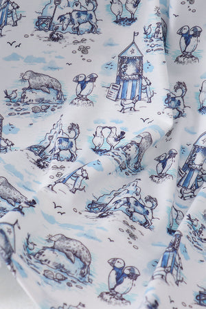 Blue Beach Smocked Women Dress