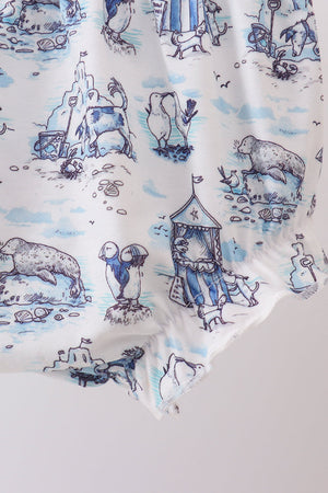 Blue Beach Bloomer Set