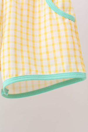 Mustard Honey Bear Embroidered Short Set