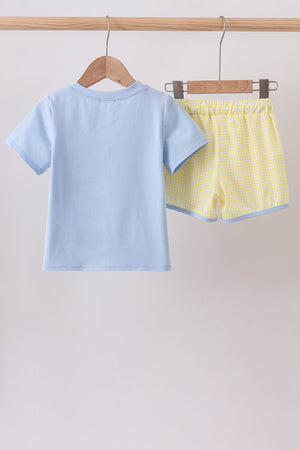 Blue Bus Applique Set