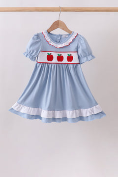 Blue Apple Embroidered Dress