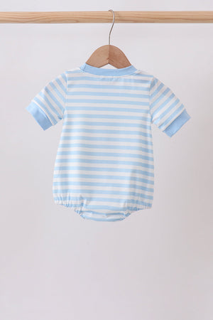 Blue Stripe Apple Book Appliqué Bubble