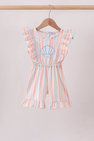 Seashell Stripe Appliqué Jumpsuit