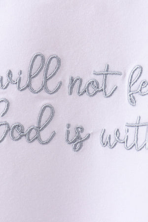 Blue Faith Quote Embroidered Shorts Set