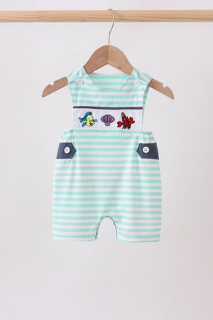 Blue stripe under the sea Embroidered Jon Jon