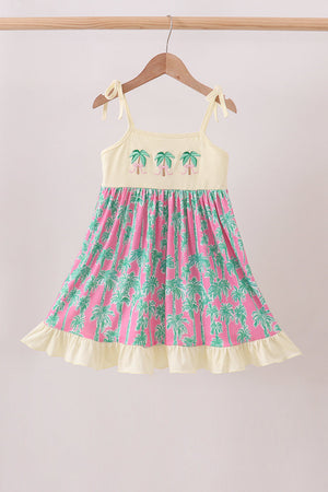 Palm Tree Embroidered Dress