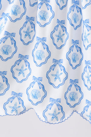 Blue Shells Embroidered Dress