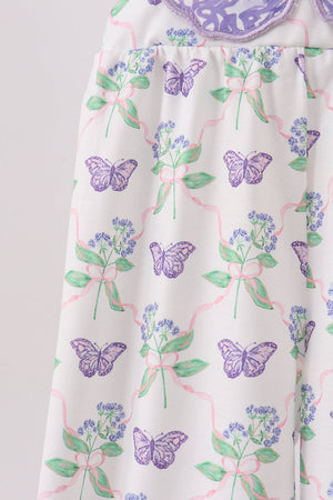 Purple Butterfly Applique Jumpsuit
