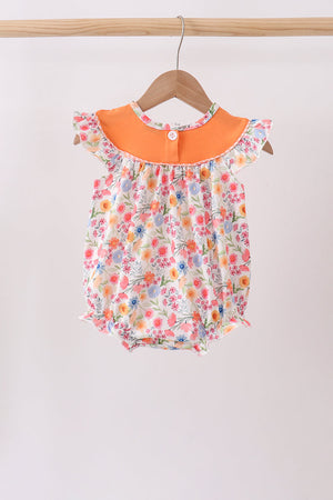 Coral Jesus Loves me Embroidered Floral Bubble