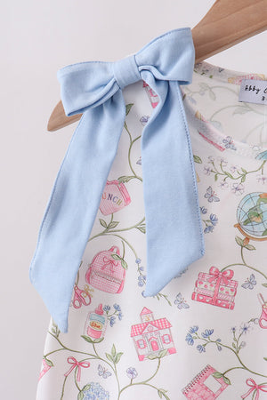 Blue Hydrangea Ruffle Shorts Set