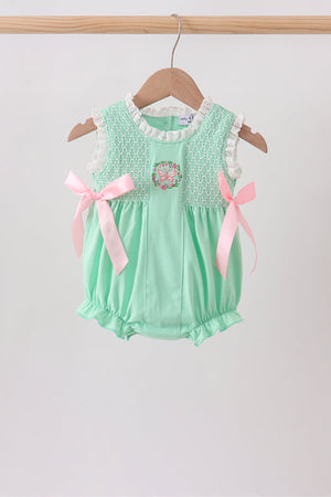 Green Butterfly Smocked Lace Bubble