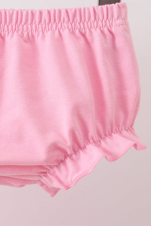 Pink Floral Ruffle Bloomer Set