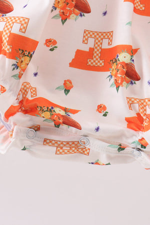 Orange Tennessee Smocked Bow Bubble
