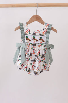 Sage Mallard French Knot Ruffle Bubble