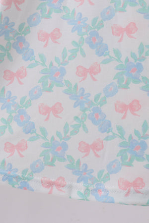 Pink Floral Bow Print Dress