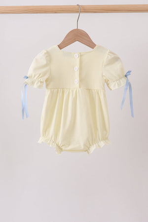 Cream smocked bubble