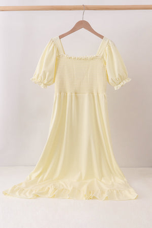 Cream smocked mom dress