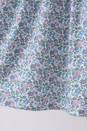 Blue Floral Smocked Dress