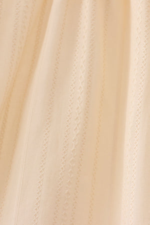 Oatmeal character french knot ruffle dress
