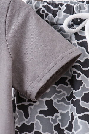 Grey Camouflage Jogger Set
