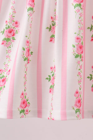 Pink Pumpkin Embroidery Ruffle Shorts Set