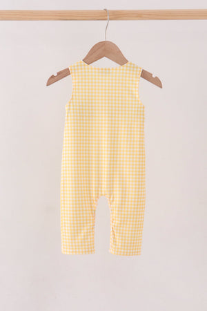 Mustard Candy Embroidery Gingham Jon Jon