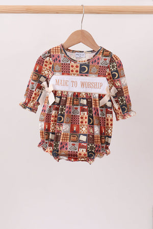 Brown Made to Worship Embroidery Bubble